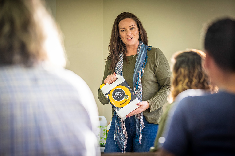 Clare Bradley educating about seaweed and bioactives