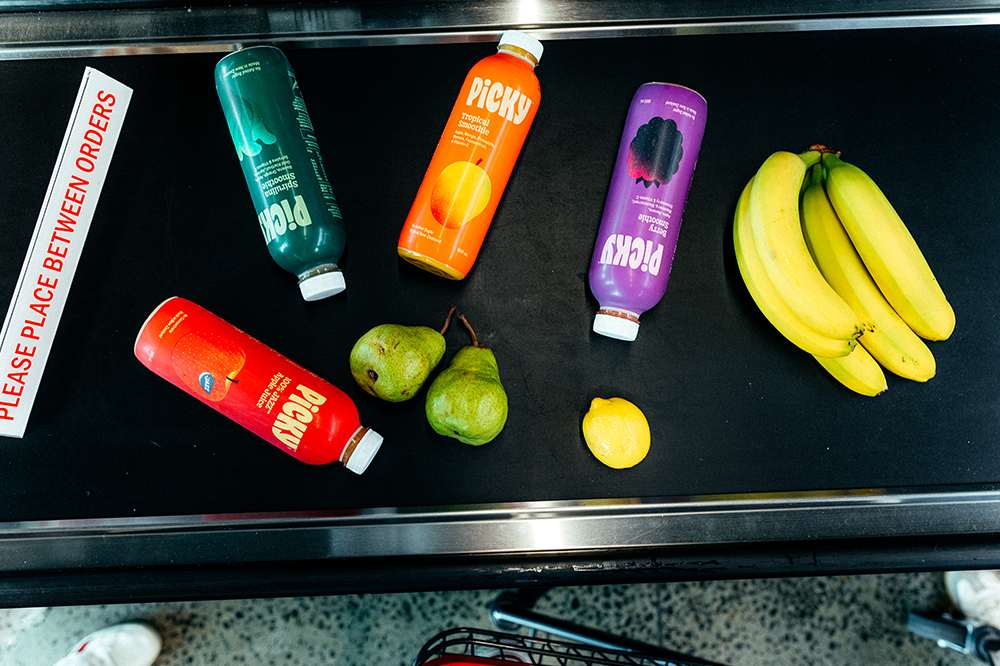 Picky products on a supermarket conveyor belt